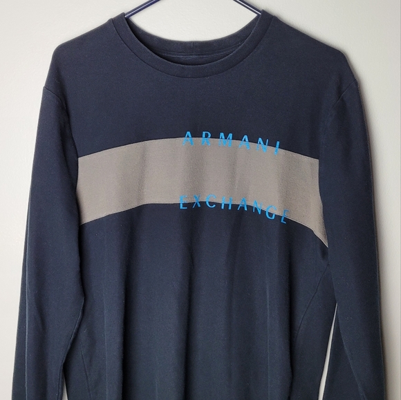 Rare Armani Exchange Logo Long Sleeve Men's Shirt - Picture 1 of 2
